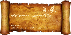 Münster Gusztáv névjegykártya